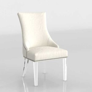 ZGallerie Versailles Side 3D Dining Chair Acrylic Bella Pearl Bright Nickle