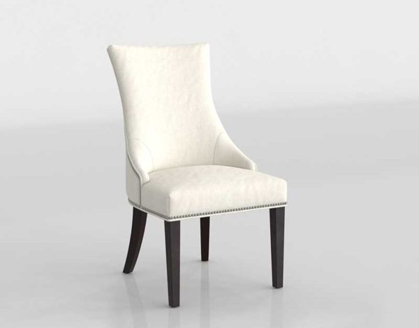 ZGallerie Versailles Side 3D Dining Chair Espresso Bella Pearl Bright Nickle