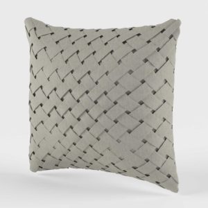 C&B 3D Brit Basketweave Pillow with Feather Down Insert