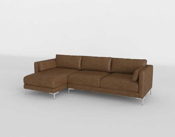 Cb2 District Saddle Leather 2piece Sectional Sofa Left