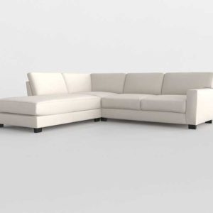 PB Turner Square Arm Right 3 Piece Bumper Sectional