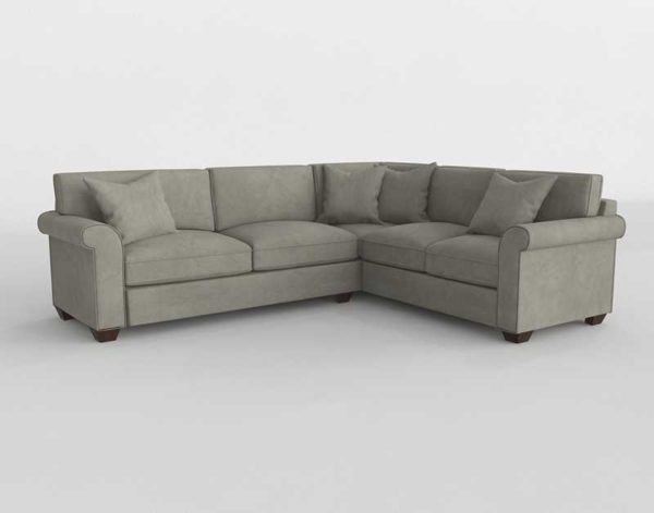 Havertys Norfolk Sectional In Mineral Option C Reversed