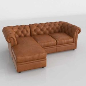 potterybarn-chesterfield-leather-sofa-with-right-arm-2-piece-chaise-sectional-signature-maple-3d