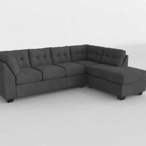 Dock86 Crosby 2 Piece Modular Sectional With RAF Chaise Charcoal