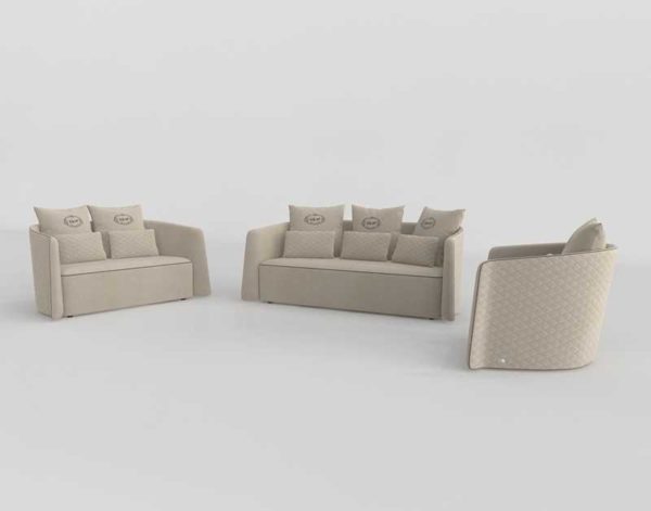 LaFurnitureStore Ax Talin Modern Fabric Sofa Set
