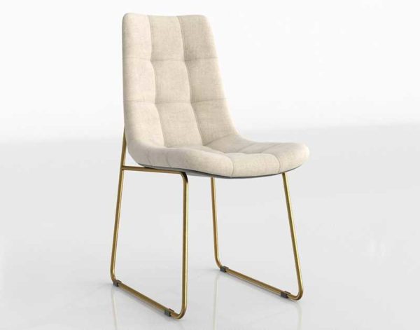 Crate&Barrel Alice Savile Natural Tufted 3D Dining Chair