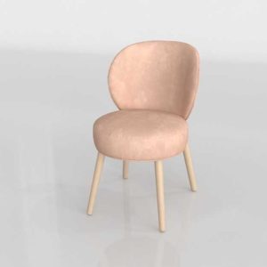 Anthropologie Velvet Remi 3D Dining Chair Rosewater Color