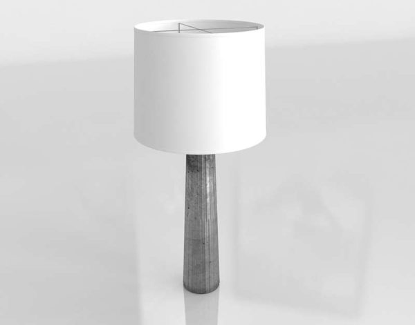 3D Table Lamp Striped Silver Pillar