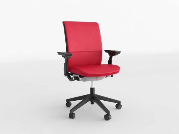 3D Office Chair C&B Steelcase Leather Red
