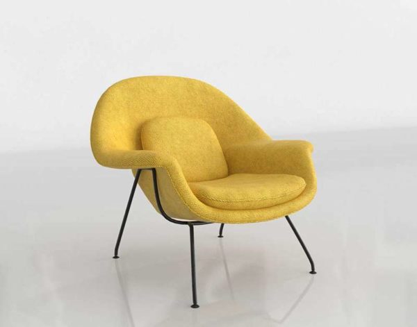 3D Office Chair DWR Womb Cato Yellow