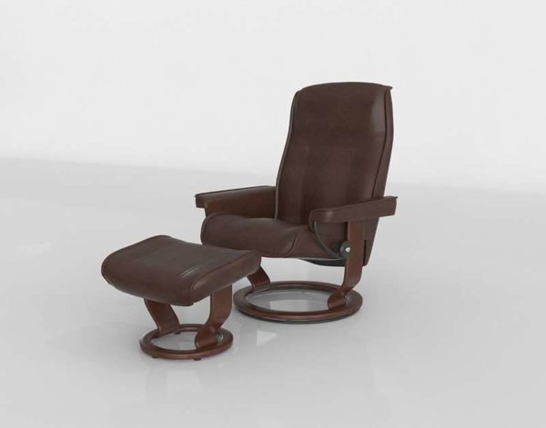 3D Office Chair RaymourFlanigan Opal Medium Leather