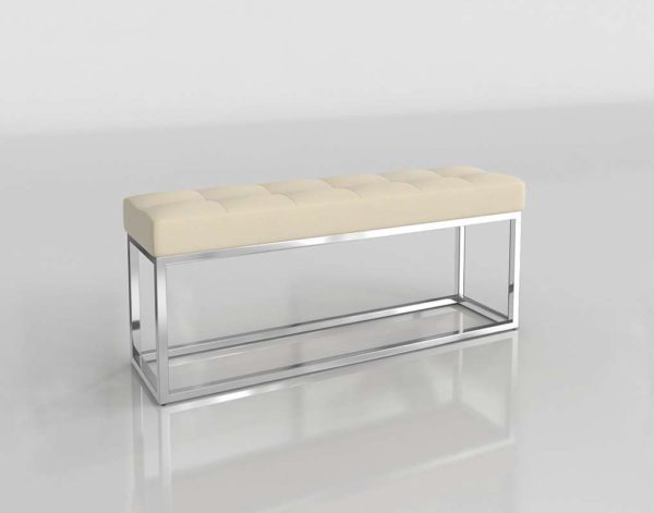 Narrow Upholstered Bench 3D Model
