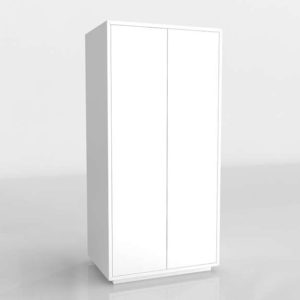 3D Wardrobe Gallery White 2 Door