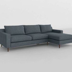 Sofa 3D Chaise Interior Define Sloan Gris