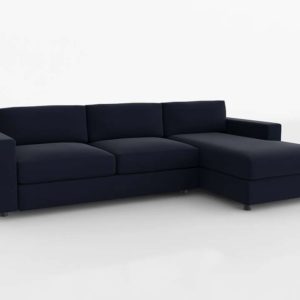 Sofa 3D Seccional WestElm Urban Azul Marino