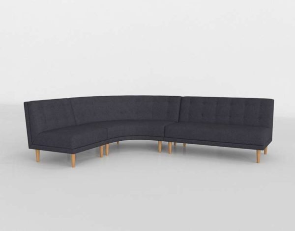 Sofa 3D Seccional WestElm Workspace Redondeado