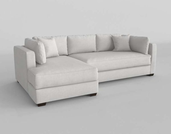 Sofá 3D Seccional AFW Plateado Chaise