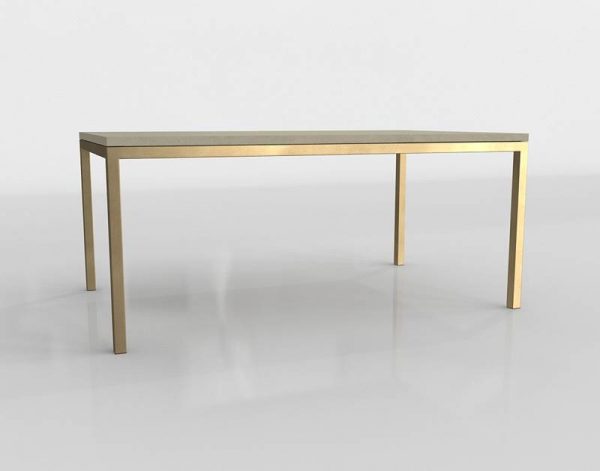 Parsons Surface Golden Dining Table 3D Model