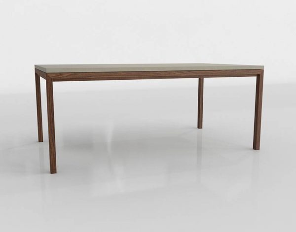 Parsons Natural Wood Dining Table 3D Model