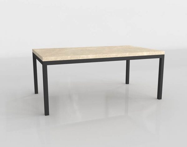 Parsons Travertine Dining Table 3D Model