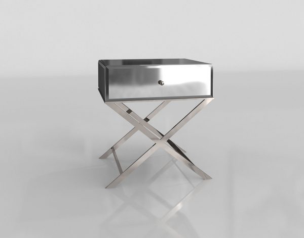 Camille Mirrored Accent Table 3D Model