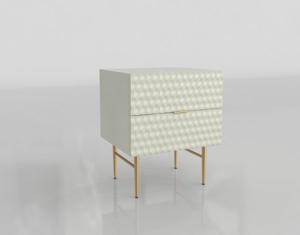 White Audrey Nightstand 3D Model