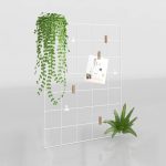 Modelo 3D Tablón Metal con Plantas Artificiales