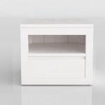 3D Model White Nightstand with Drawer