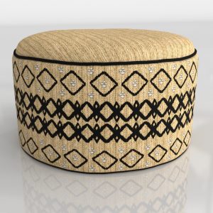 Twisted and Embroidery Outdoor Pouf 3D Model