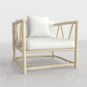 Natural Teca Outdoor Armchair 3D Design