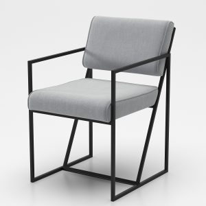 modelo-3d-silla-cole-gris-con-patas-de-metal-negro