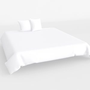 White Linen 240x260 Bedding Set 3D Model