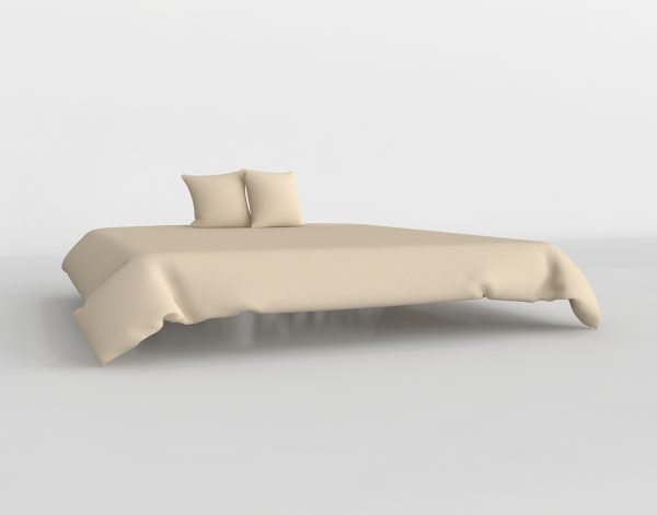 Beige Pavo Real Bedding Set 3D Model