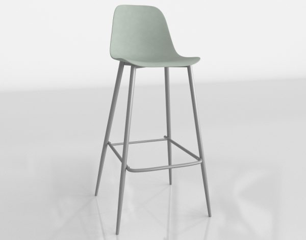Lein Large Stool with Back 3D Model