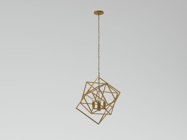 Gold Matrix Pendant Lamp 3D Model