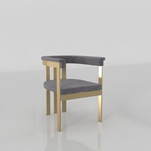 Gold Clubhouse Dining Chair 3D Design